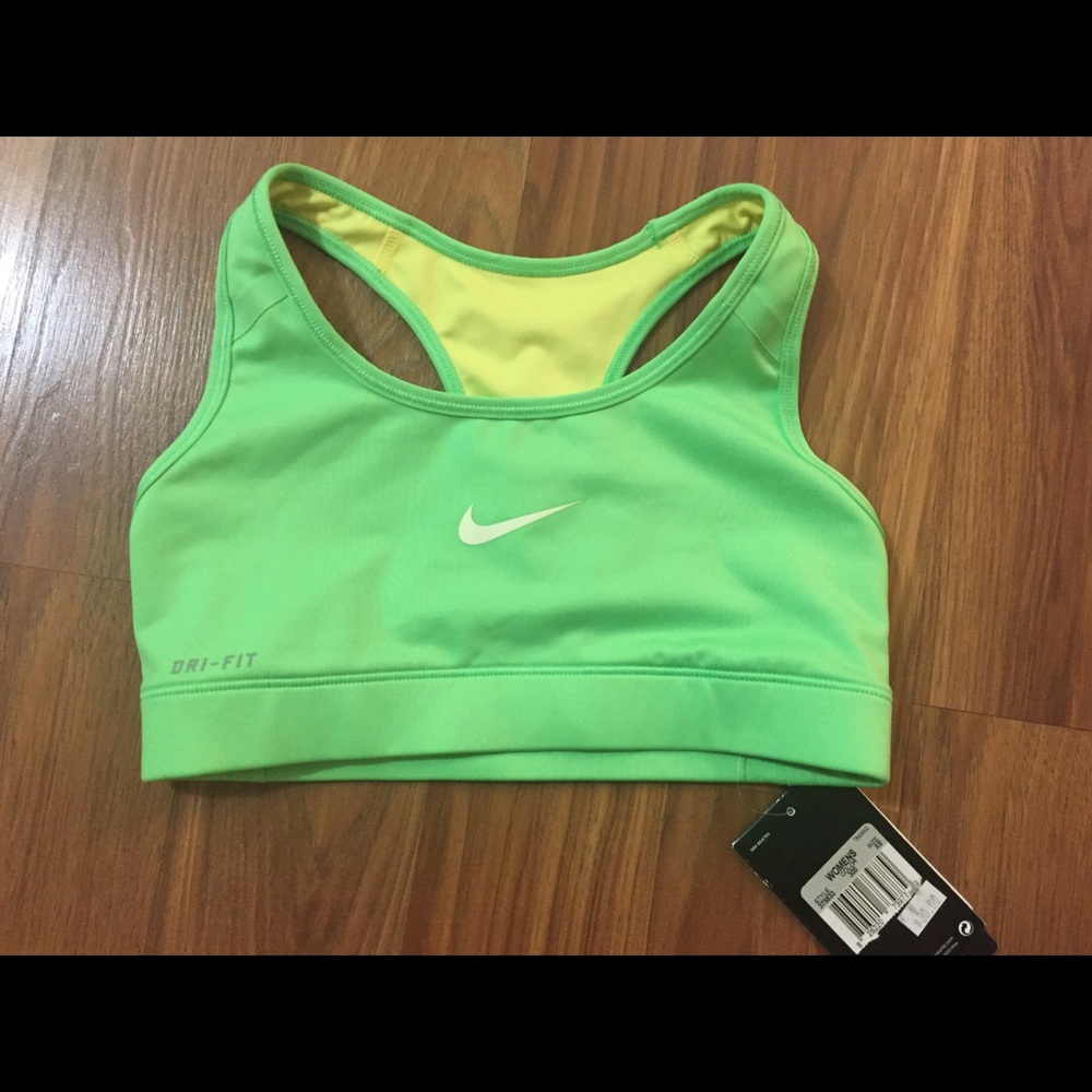 Green Nike Pro Dri Fit Reversible Sports Bra
